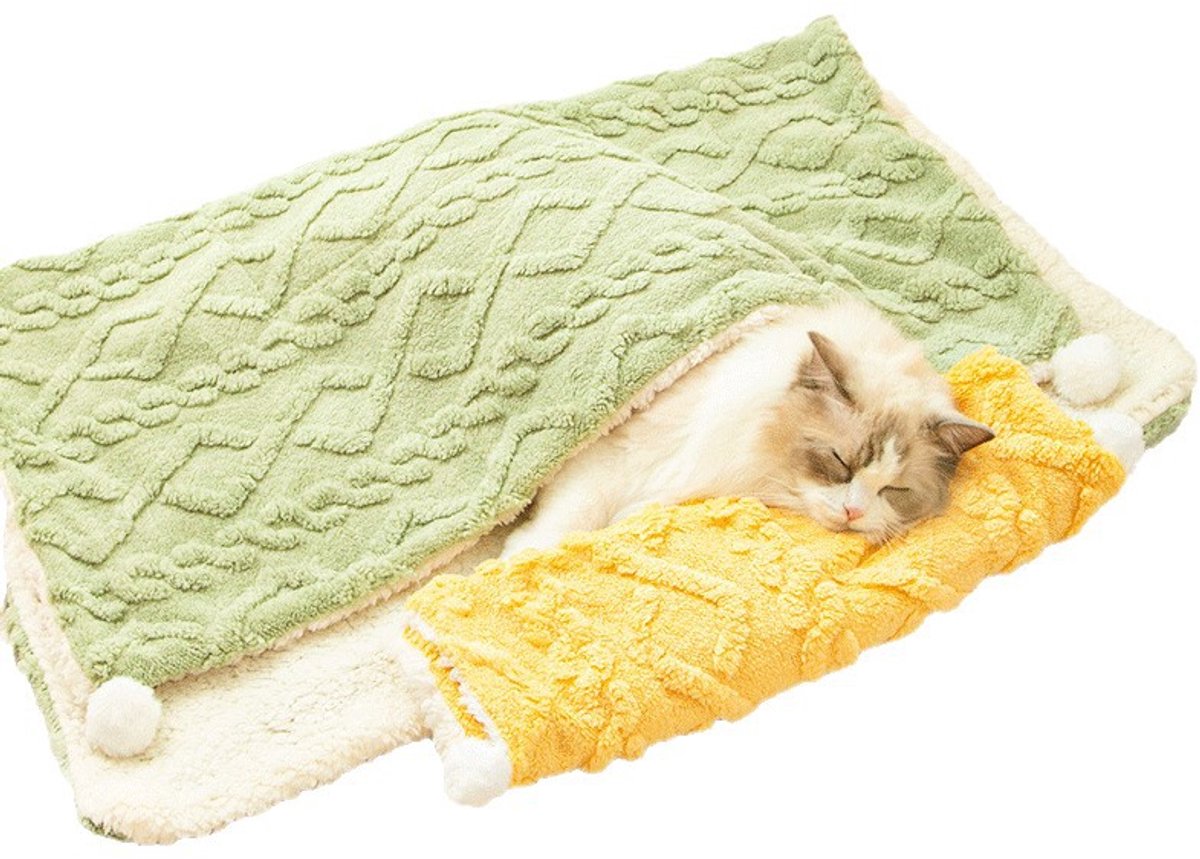 Pet Mat - Soft Pet Blanket - Warm Plush Blanket for Dogs and Cats - Comfortable & Cozy Sleep Blanket - 55 × 45cm - Yellow — image 2