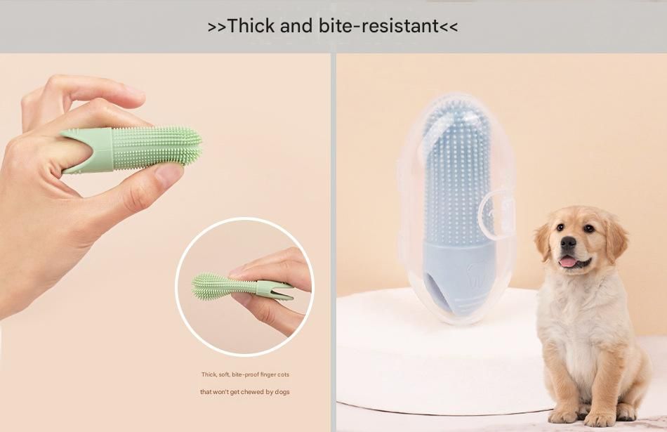 3-piece Blue and Green and Yellow Silicone Pet Finger Toothbrush for Cats and Dogs - Soft Dental Care Brush for Teeth Cleaning, Plaque Removal, and Oral โ image 6