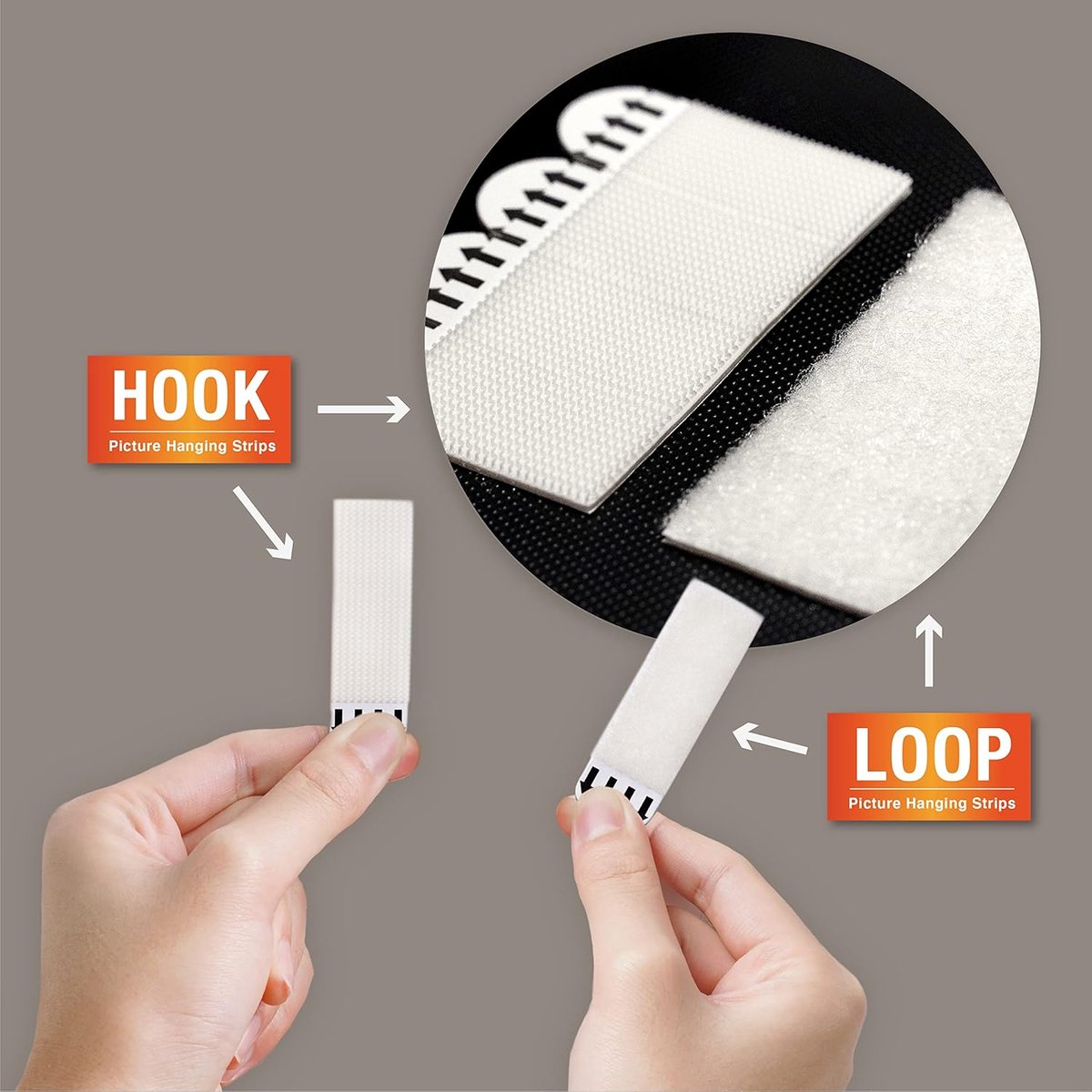 Strong Self-Adhesive Double-Sided Velcro - 24-Pair - Self-Adhesive Hook - Photo Frame Hooks - Self-Adhesive Velcro - Hanging Hook - Wall Mount - Wall — image 4