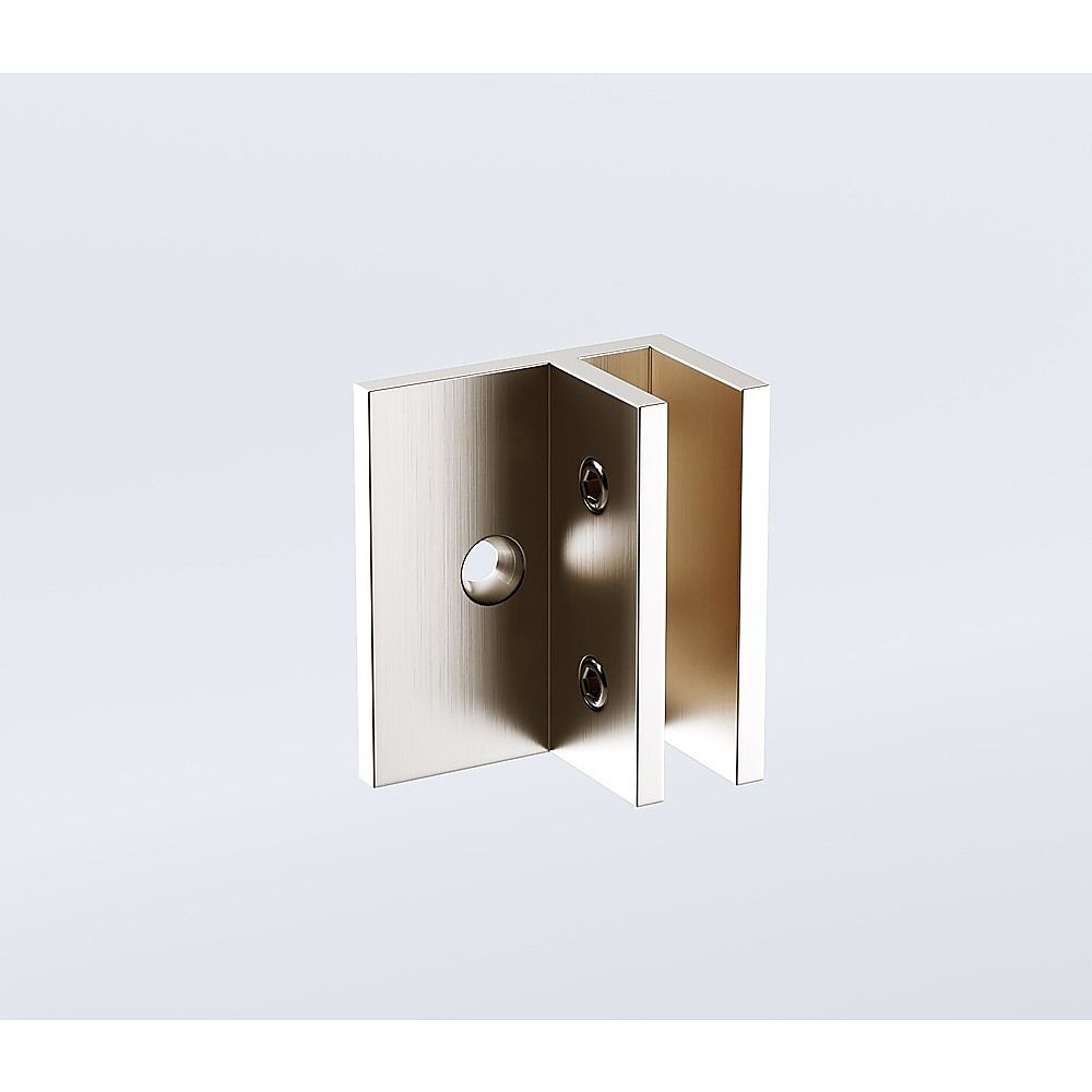 110x110cm Double Door Corner Shower Screen – Nickel F-Brackets, SS Hinges & Round Knob Handle — image 4