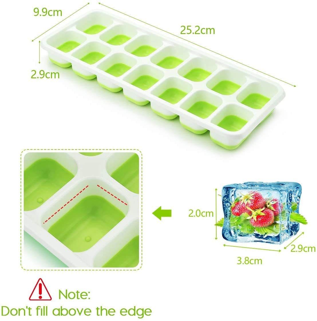 Ice Cube Trays with Lid and Bin Trays for Freezer 4 in1 Multi-function set with Spill-Resistant Cover, BPA Free Durable — image 5