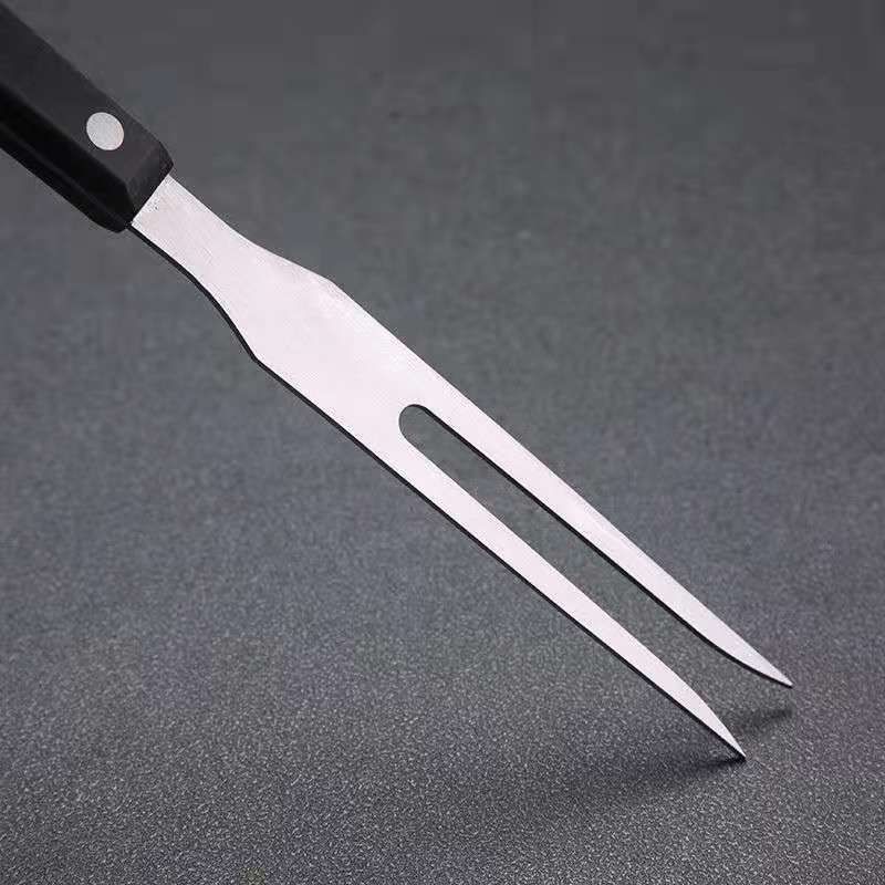 Carving Fork Pot Forks Stainless Steel Meat Serving Fork with Plastic Handle Serving Grill Fork Black Handle Barbecue Fork — image 4