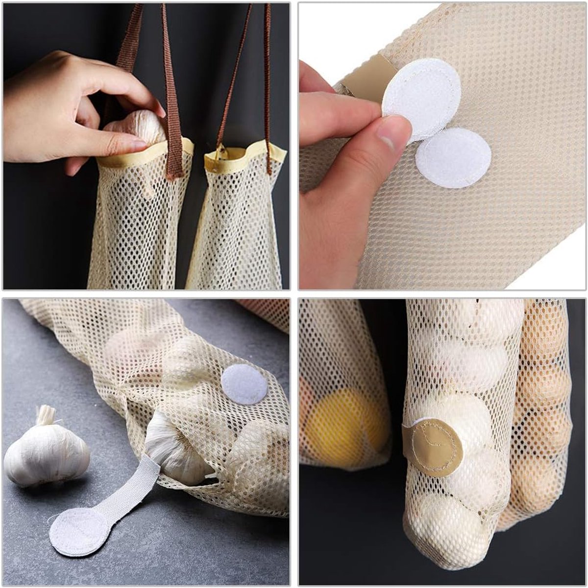 5 pieces - Vegetable bag - Fruit bag - 48 × 11 cm - Storage bag - hanging mesh bag - reusable large bag for cooking seafood - washable bags - for vegetables — image 6