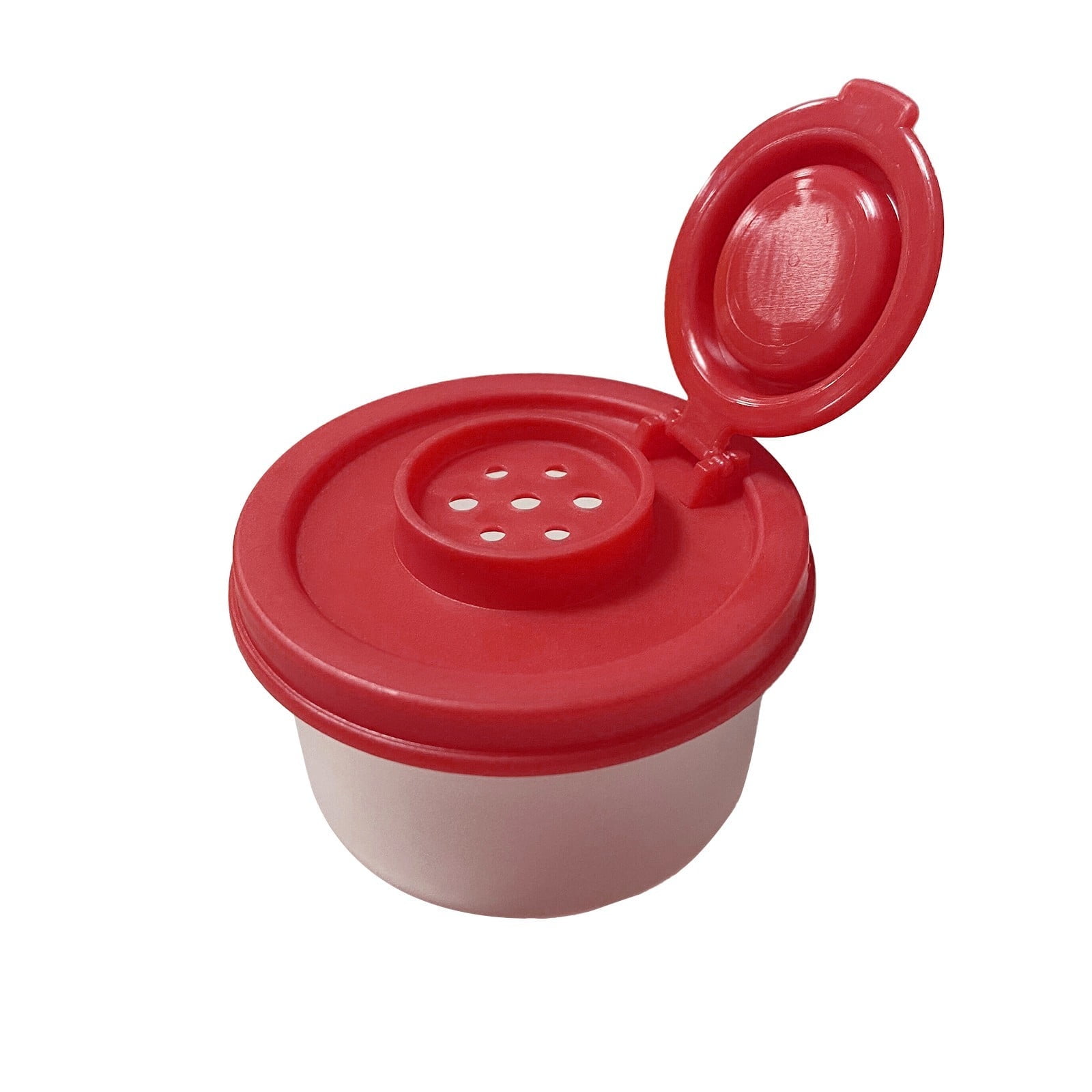 4 Pieces Mini Salt and Pepper Shakers with Airtight Red Lids, Transparent Plastic Spice Containers for Camping, Travel and Lunch Boxes, Red โ image 2