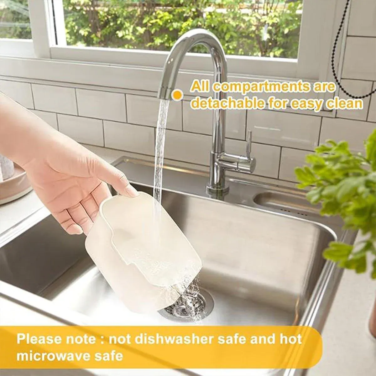 Food Grade Airtight Storage Box Portable Multi-compartment Seasoning Container - Small β image 6