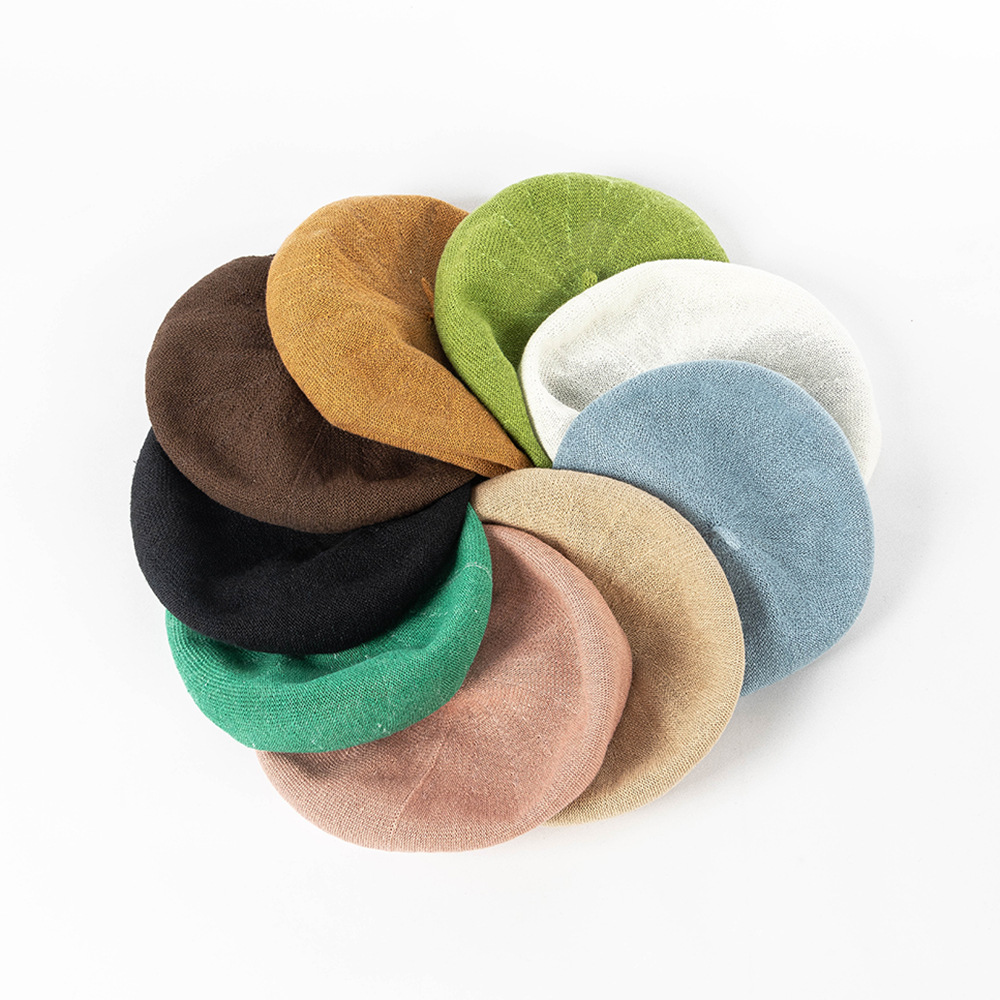 Black Linen Knit Beret - Classic Soft and Stylish Headwear โ image 2