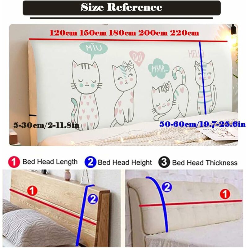 Headboard Covers, Stretch Printing Dustproof Bed Headboard Cover Dustproof Protector For Headboard, Modern Bedroom โ image 3