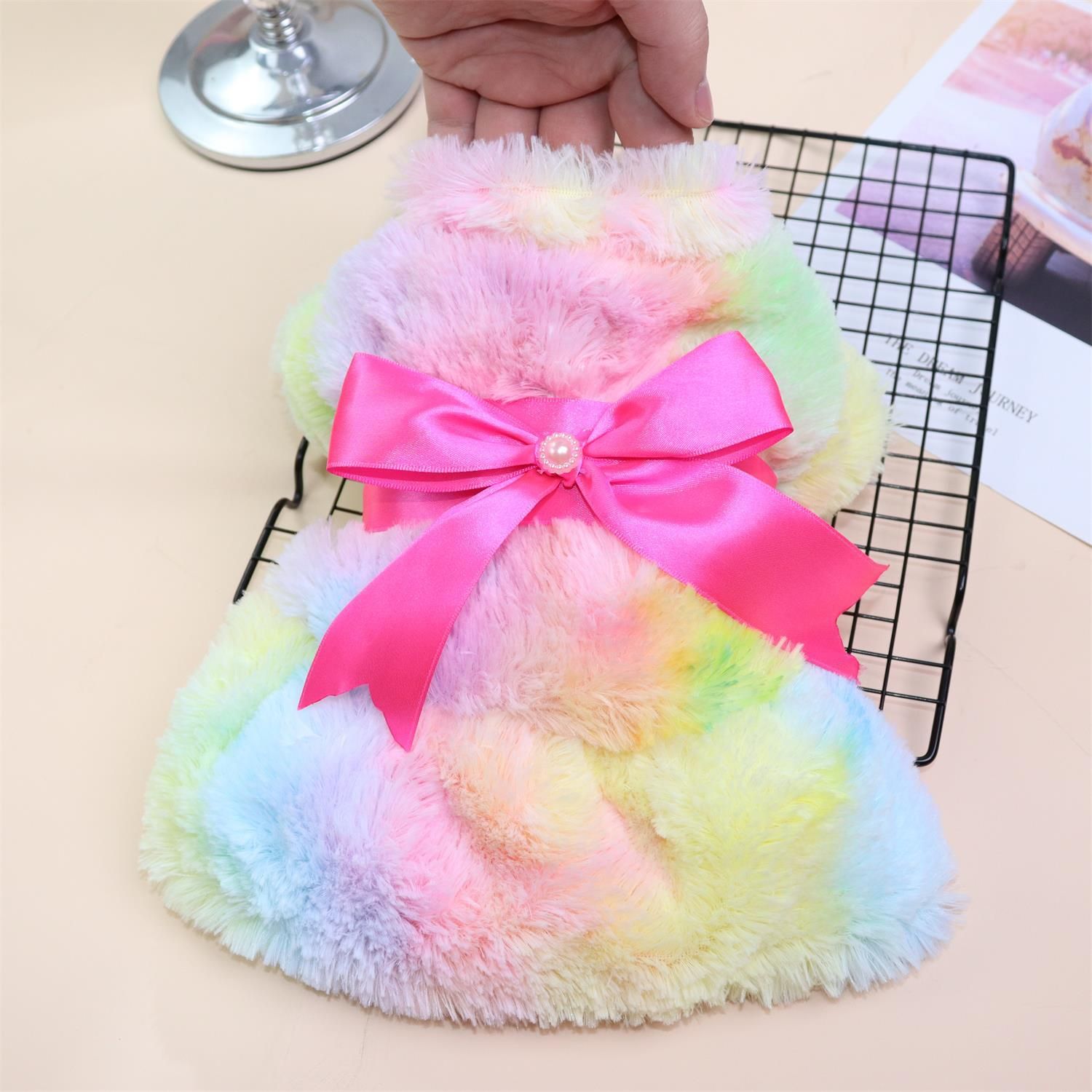 Qi Pet Dog Clothes Leopard Print Two Legged Cloth Colored Skirt