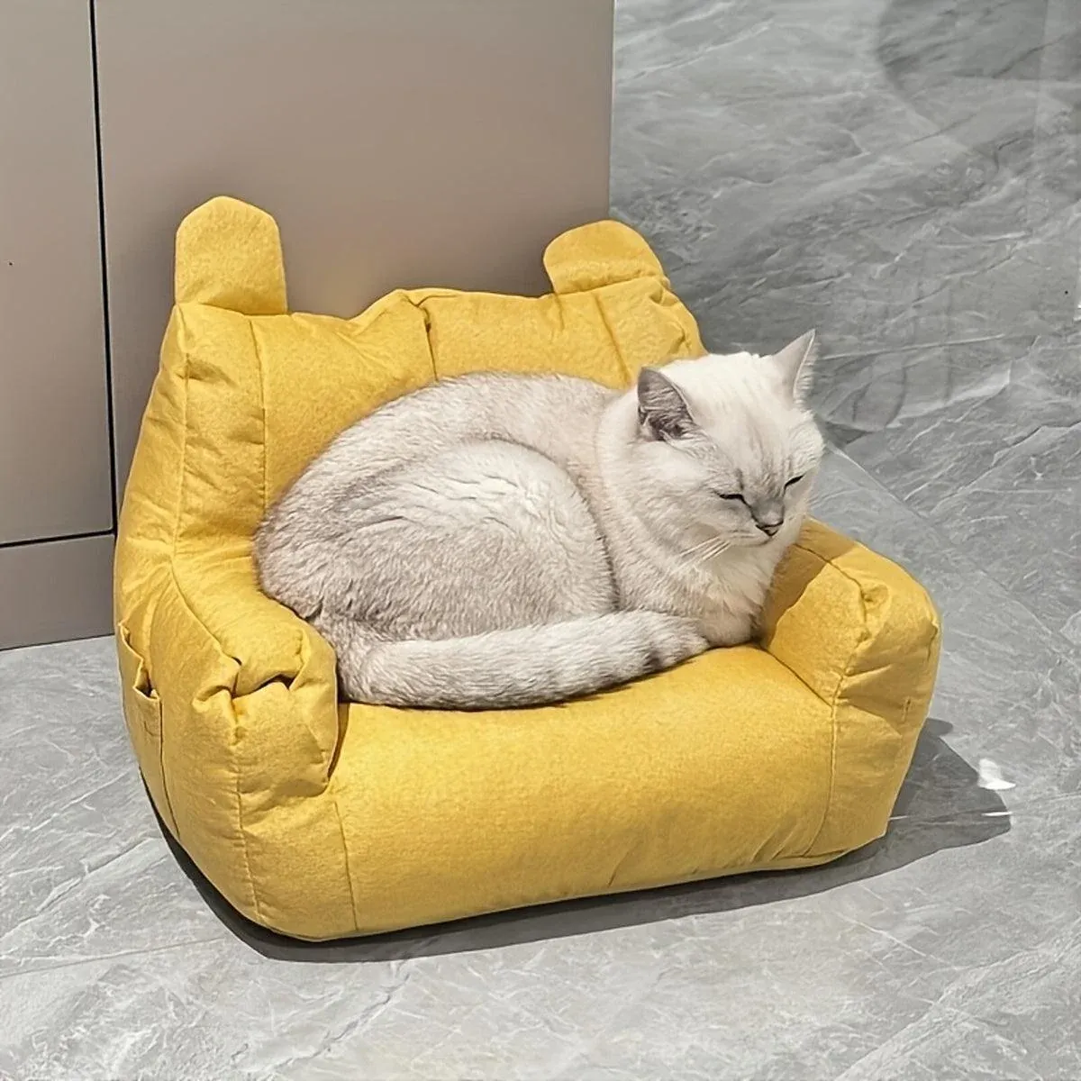 Small Sofa Chair Couch for Living Room Family Pet Furniture Comfortable Seat - Yellow — image 5