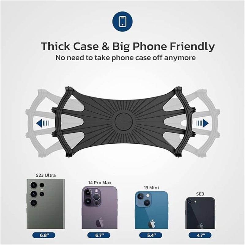 Bike Phone Mount, Universal Bike Cell Phone Holder, 360° Rotatable, Silicone Bicycle Phone Mount Compatible with iPhone 15/14/13/Pro — image 4