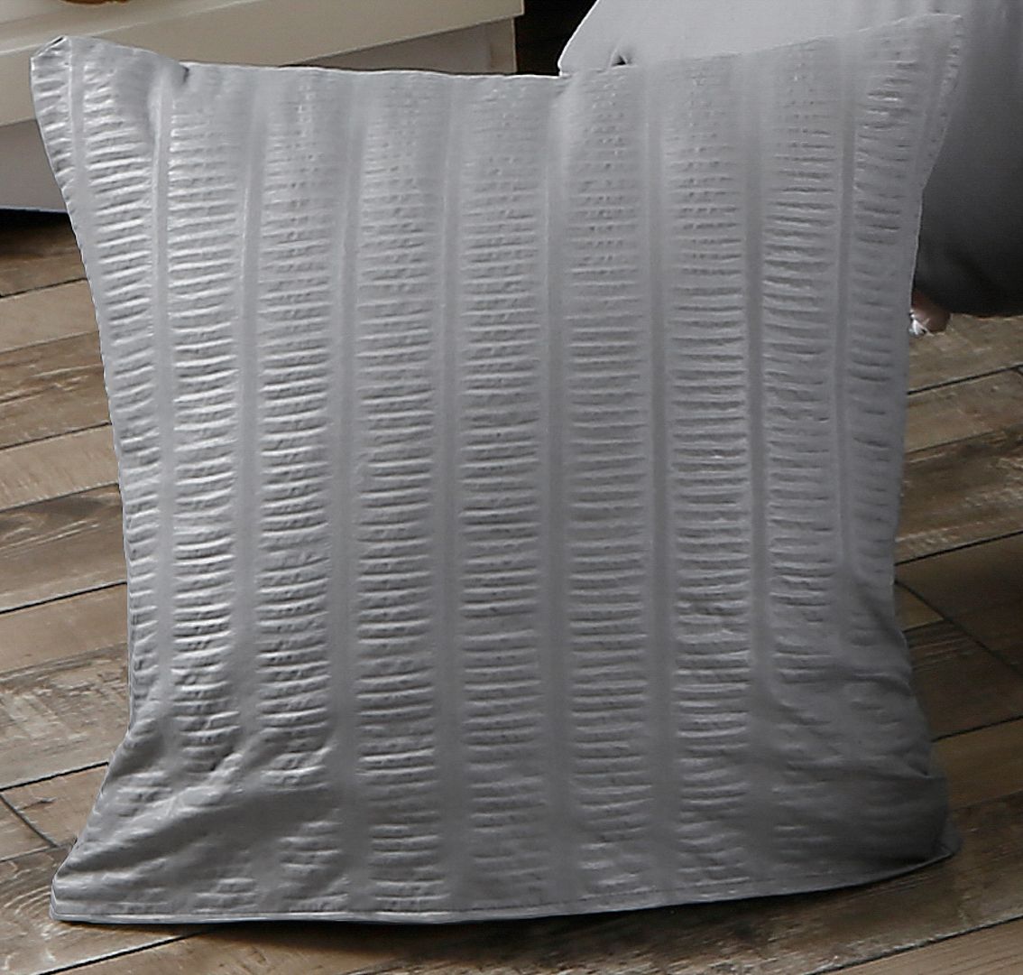 1000TC Premium Ultra Soft Seersucker Cushion Covers - 2 Pack - Grey โ image 2