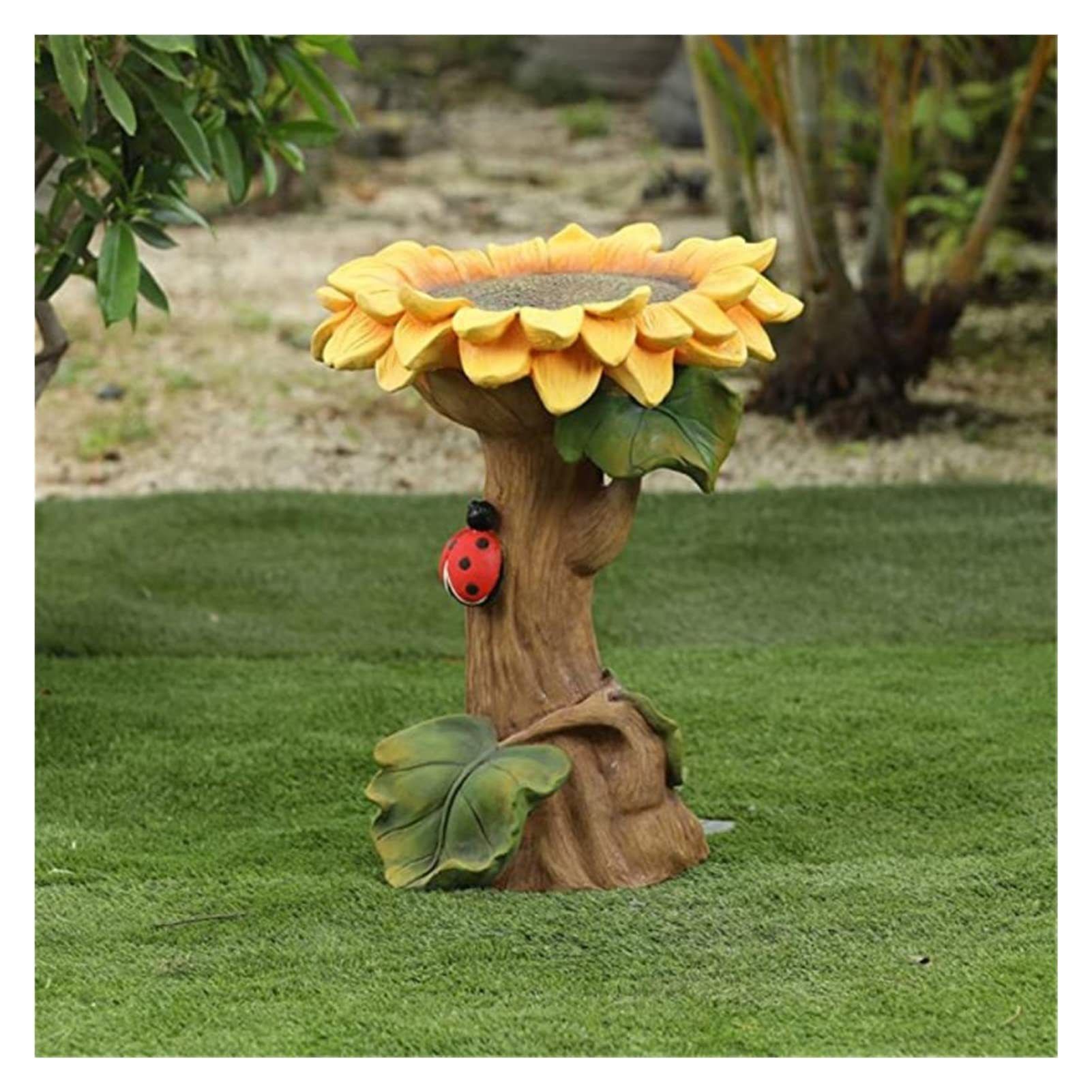 Bird Baths for Outdoors, Brown Pedestal Handmade, Antique Outdoor Garden Bird Bath Resin Birdbath Bowl, Handmade Gifts โ image 2