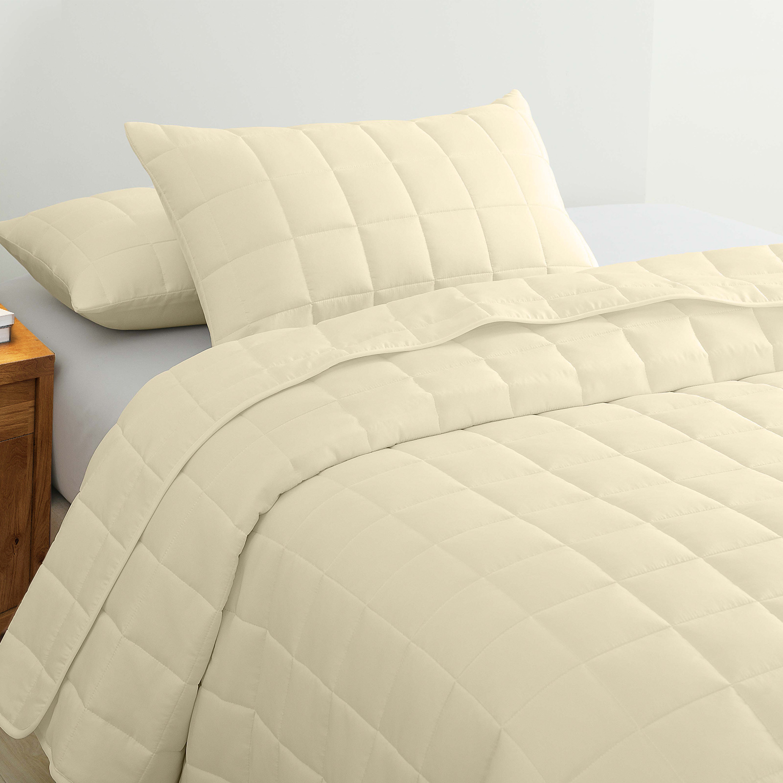 Royal Comfort Coverlet Set Bedspread Soft Touch Easy Care Breathable 3 Piece Set - Queen - Beige — image 4