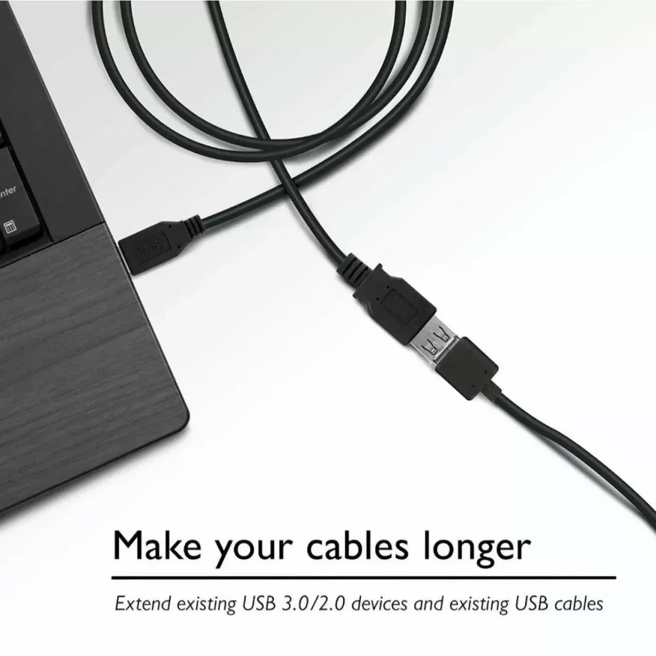 High Speed Usb 2.0 Data Extension Cable Type A Male To Male M-M Connection Cord - 3M — image 3