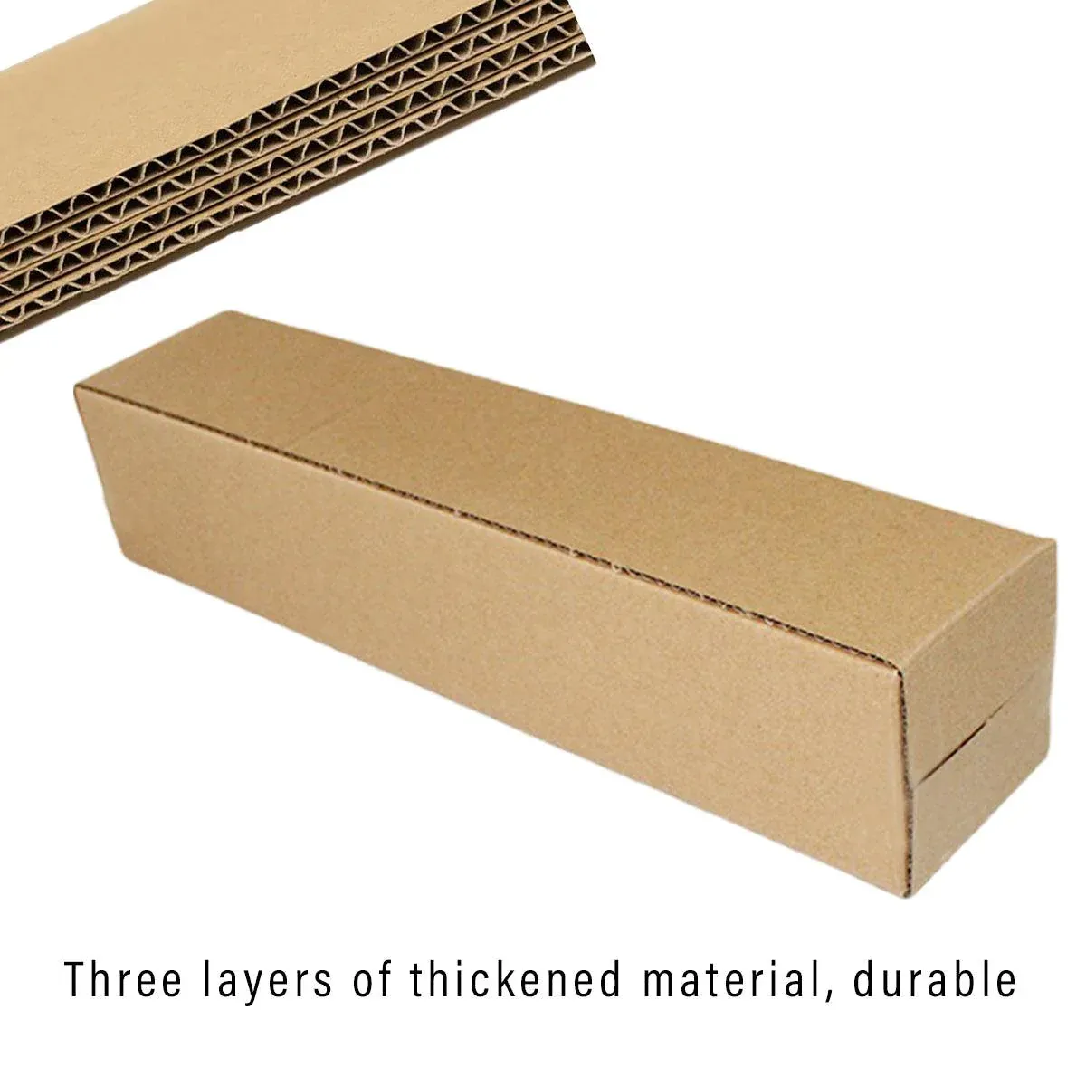 50pcs Long Strip Carton Flat Square Durable Shipping Boxes for Packaging Storage - 10cm x 42cm — image 5