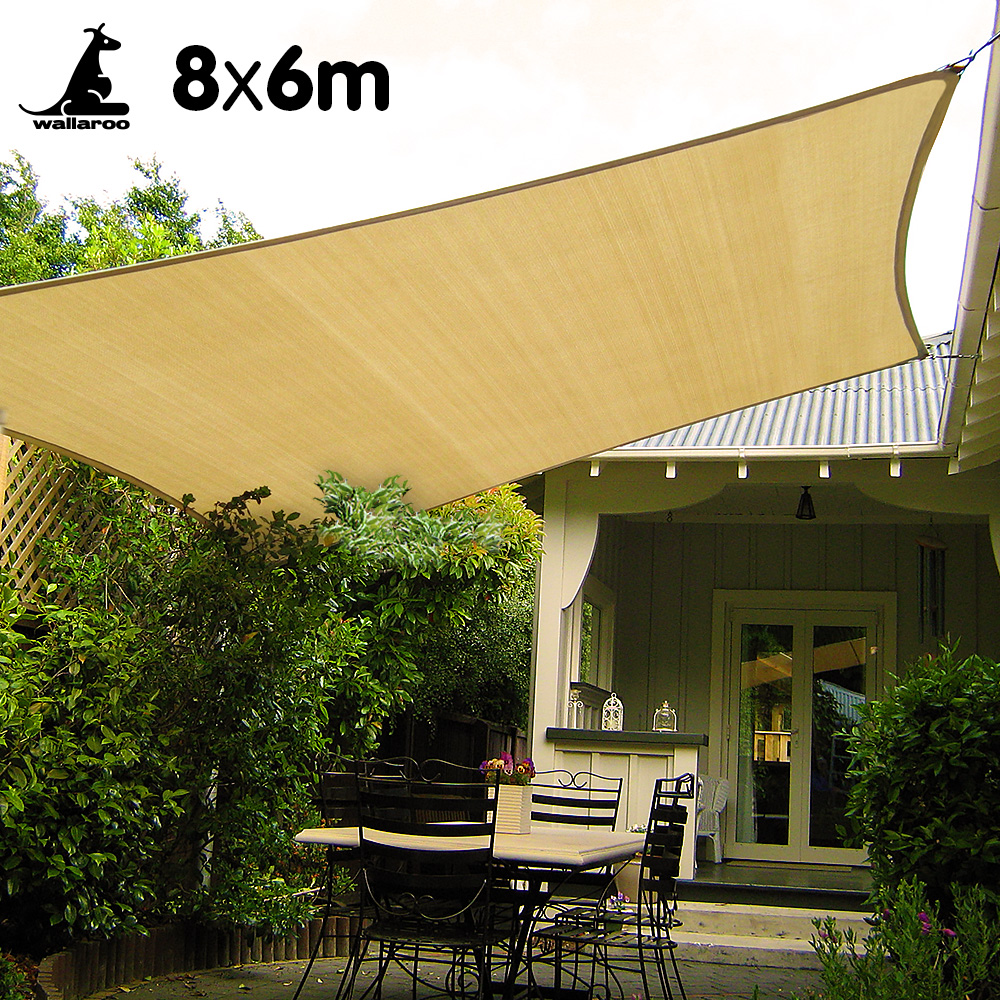 Wallaroo Rectangular Shade Sail: 8m x 6m - Sand — image 2