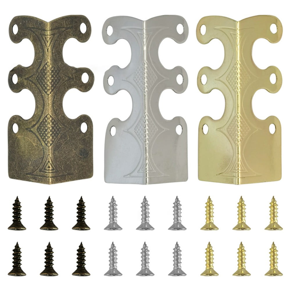 Corner Protectors Vintage Metal Corner Protectors 6 Pcs For Stylish Baseboard Black 12Pcs Smile Home Gold 12Pcs