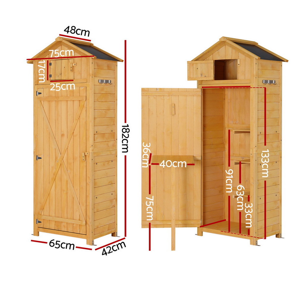 Gardeon Outdoor Storage Cabinet Cupboard Folding Table Tool Organizer Shed Adjustable โ image 4