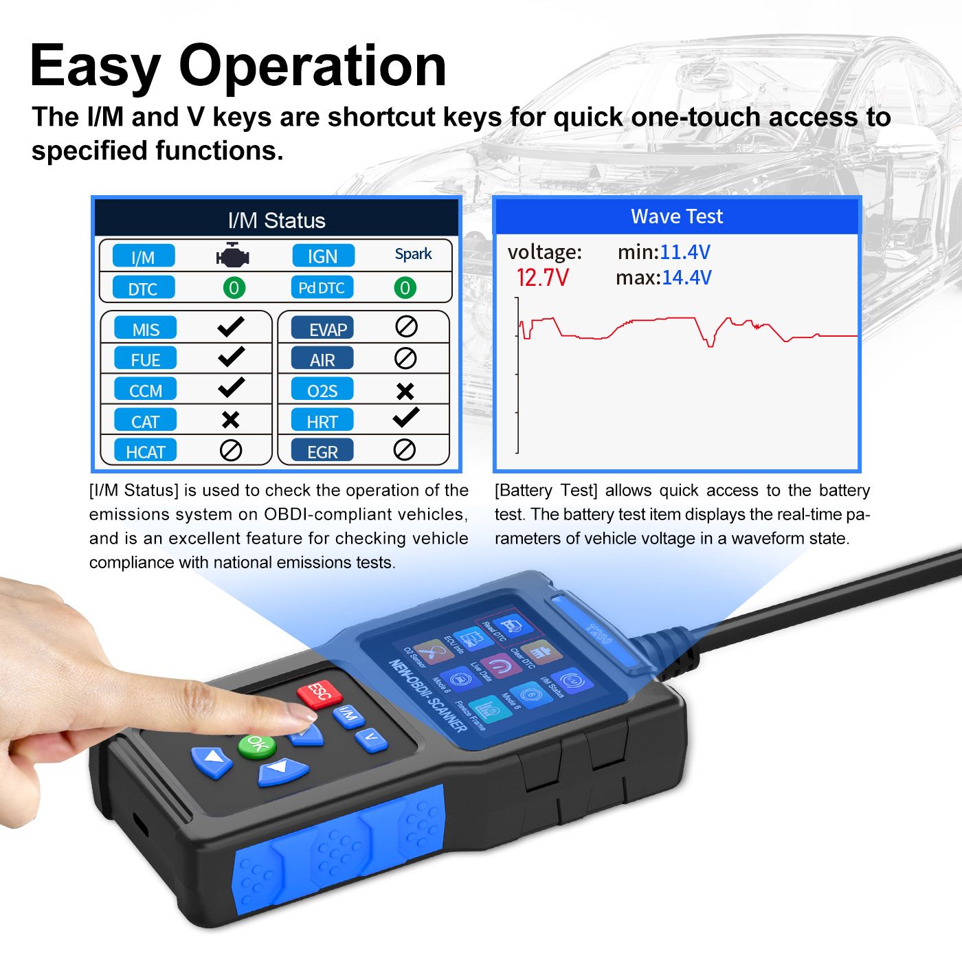 obd2 Scanner Diagnostic Tool Car Accessories Check Engine Code Reader with Reset for Cars Professional Vehicles Scan Tools Fault Warning Light — image 3