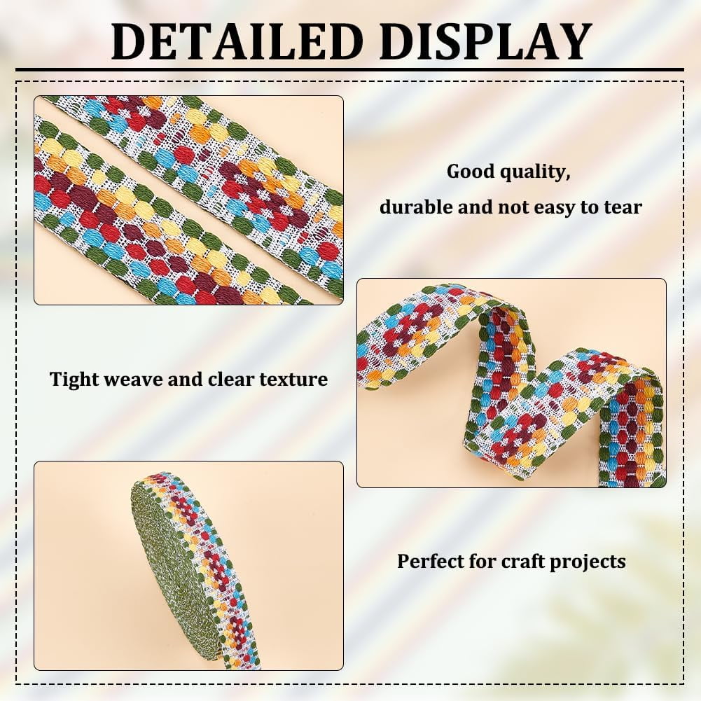 5 Yards Polycotton Jacquard Arrow Ribbon Clothes Accessories Olive 1-1/2 inch(38mm) โ image 4