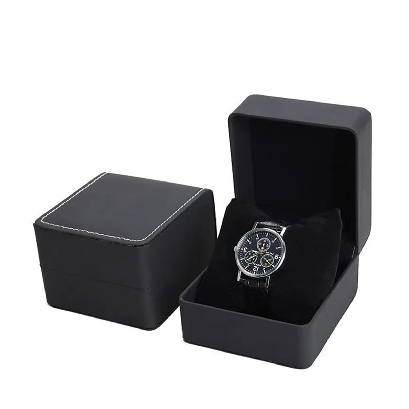 2 pack Watch Box, PU Leather Watch Case, Gift Boxs With Cushion For Most Watches, Smart Watch & jewelry,Watch Organizer as Gifts For Birthday, Men and Women — image 5