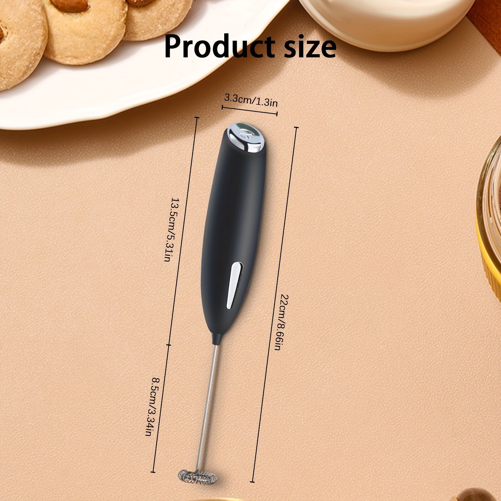 BLACK**Handheld Electric Frother | 10000 RPM Powerful Motor, One-Touch Start/Stop, Easily Froths, Mixes, and Blends – Your Kitchen Drink Essential Helper** — image 4