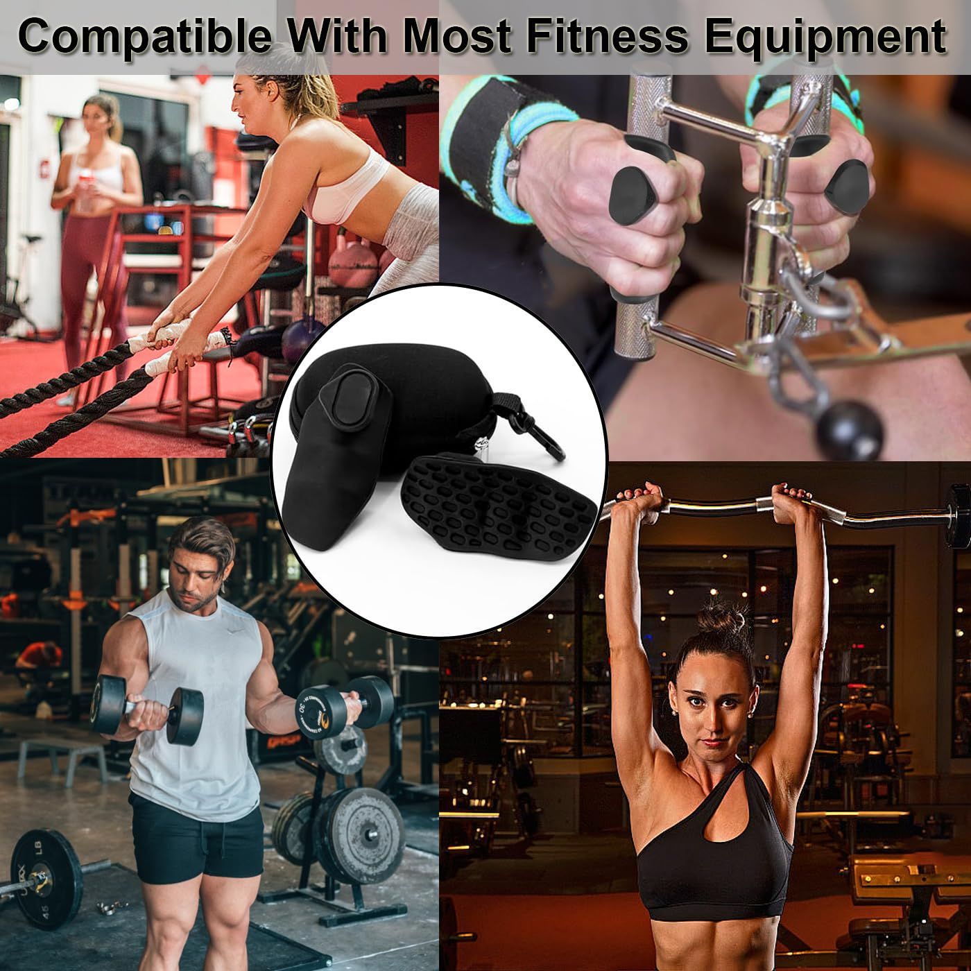 4Pcs Weight Lifting Grips for Men Women, Ergonomics Workout Rubber Fingerless Gym Grips, Grip for Exercise Bodybuilding,Deadlifts, Exercise, Weight Lifting — image 4