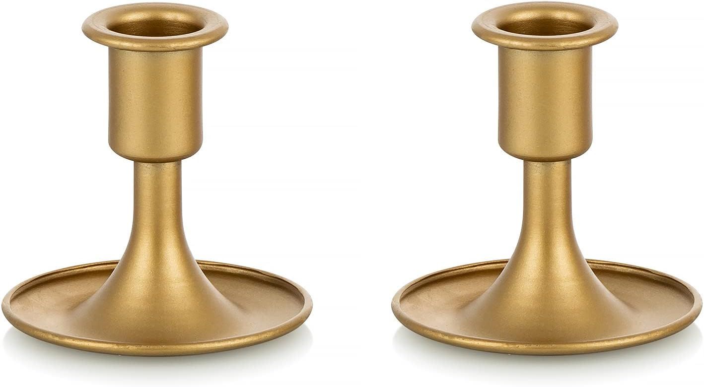 Candlestick Holders Taper Candle Holders, Gold Candle Stick Candle Holder for Table Centerpiece, Wedding Reception, Festive Christmas Mantel Decoration or Home