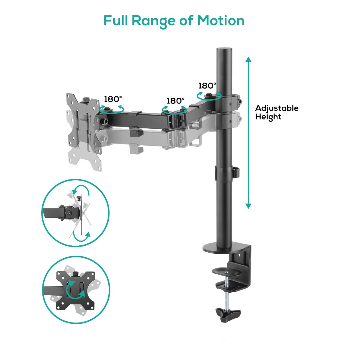 activiva ErgoLife Single Monitor Screen Double Joint Monitor Arm — image 3