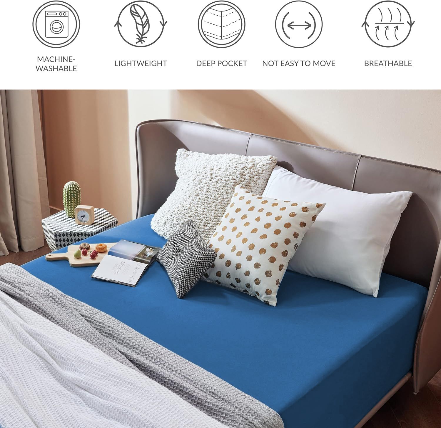 2000TC Hotel Quality Fitted Sheets - 2 Piece Fitted Sheets -Breathable Bedding - Wrinkle, Fade, Stain Resistant- 16inch/40cm Deep Pocket Fitted Bed — image 6