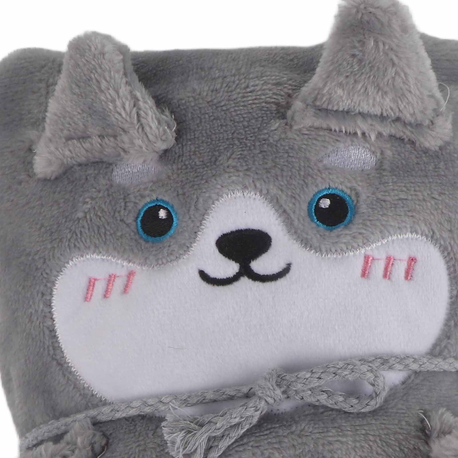 Flannel Blanket Cute Animal Shape Soft Skin Friendly Portable Nap Blanket for Sofa Bed Office Dormitory Husky 80 × 100cm / 31.5 × 39.4in — image 5