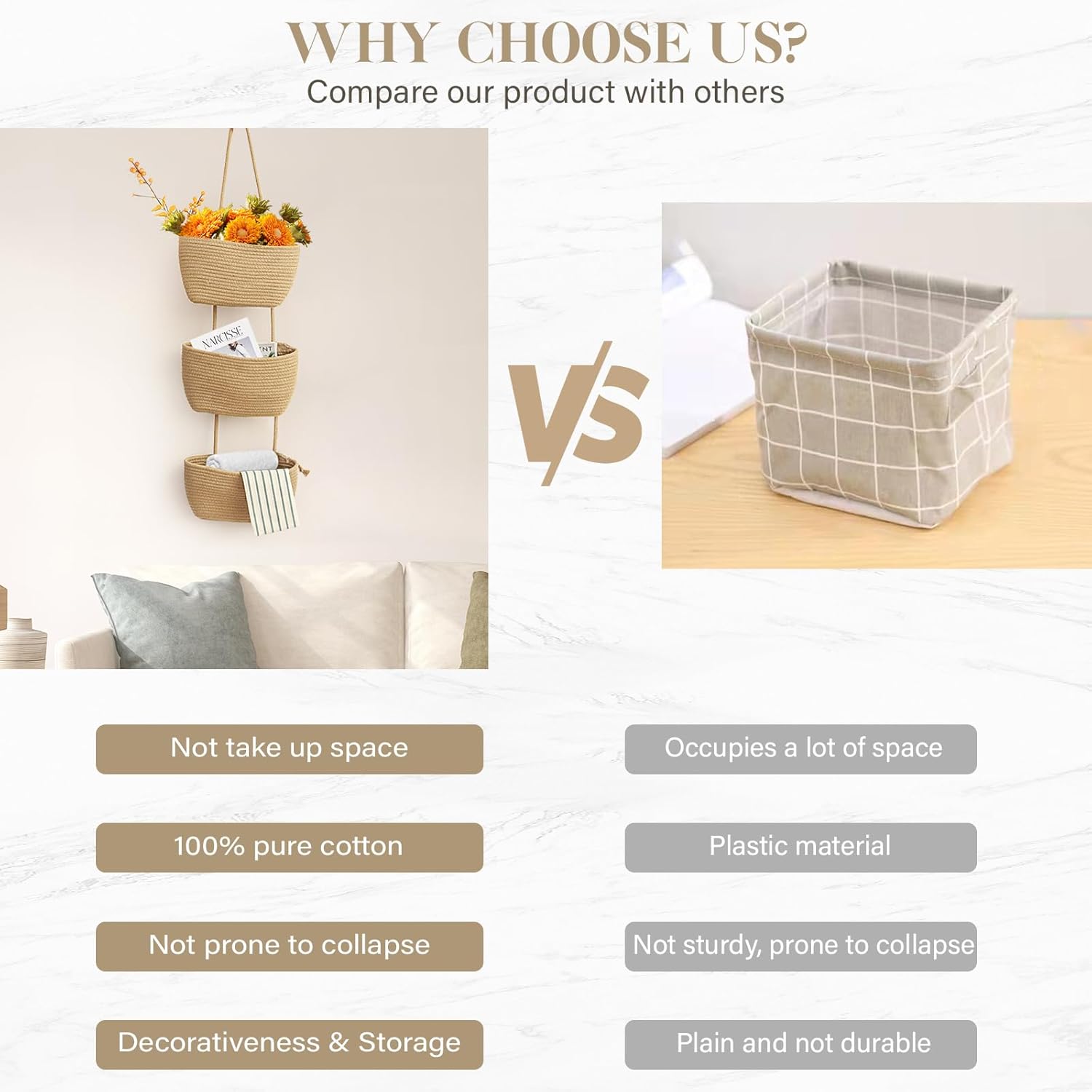 Foldable Wall-Mounted Storage Basket - Hanging Organizer for Home Use — image 5