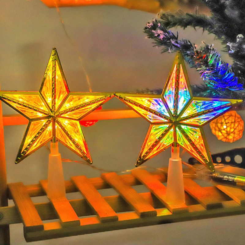 2PCS Star Christmas Tree Topper, 3D Star Tree Topper Lights, Double Sided Christmas Tree-top with 10 LED Warm white+color โ image 5