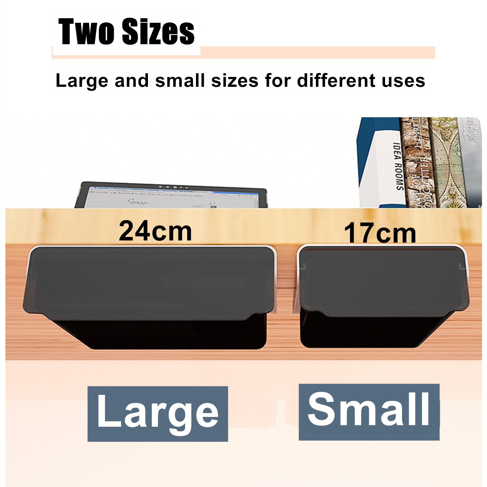 Under Desk Drawer Slide-out Large Office Organizers and Storage Drawers - Small Black โ image 3