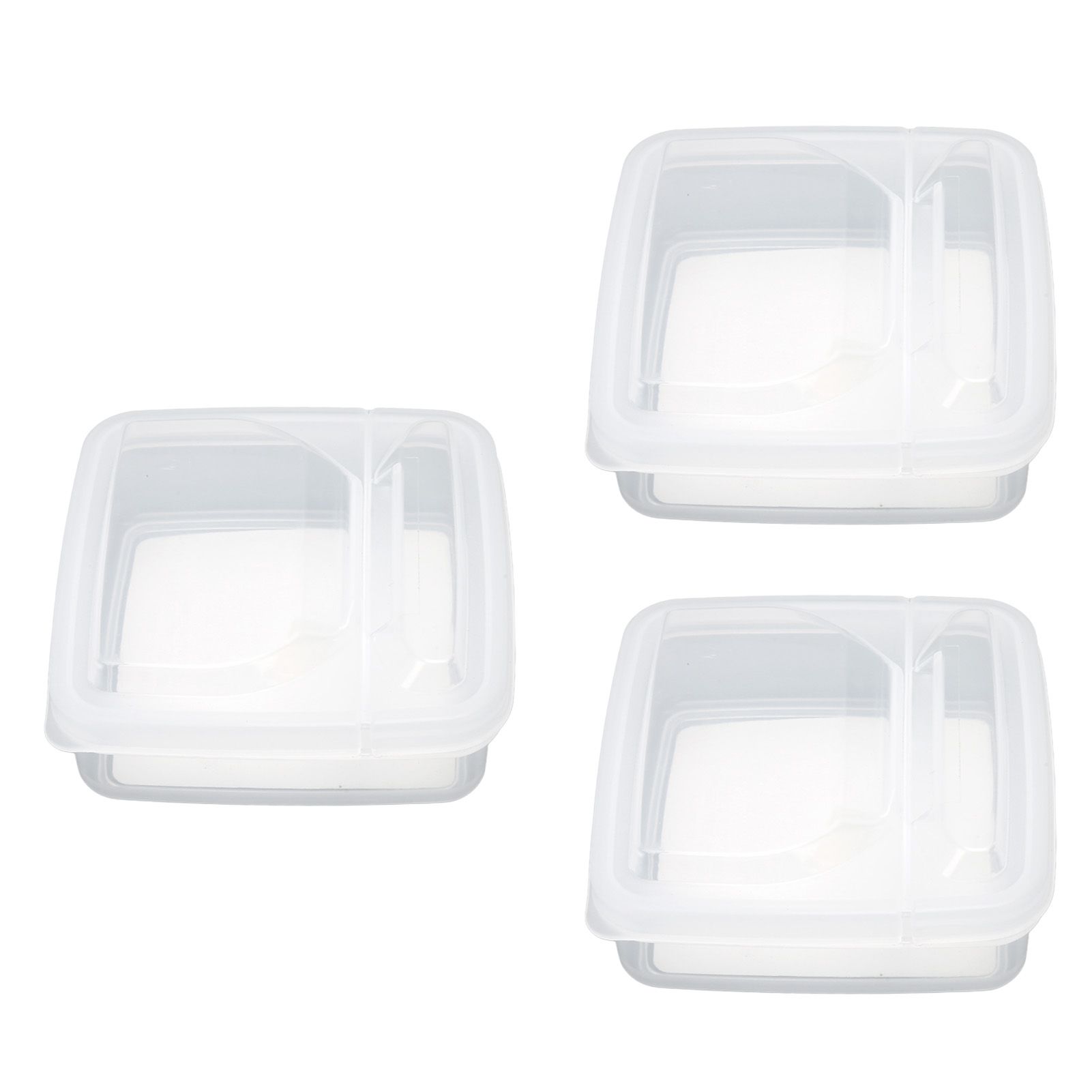 3Pcs Flip Lid Cheese Container Transparent Clear PP Food Storage Box Case for Fridge โ image 2