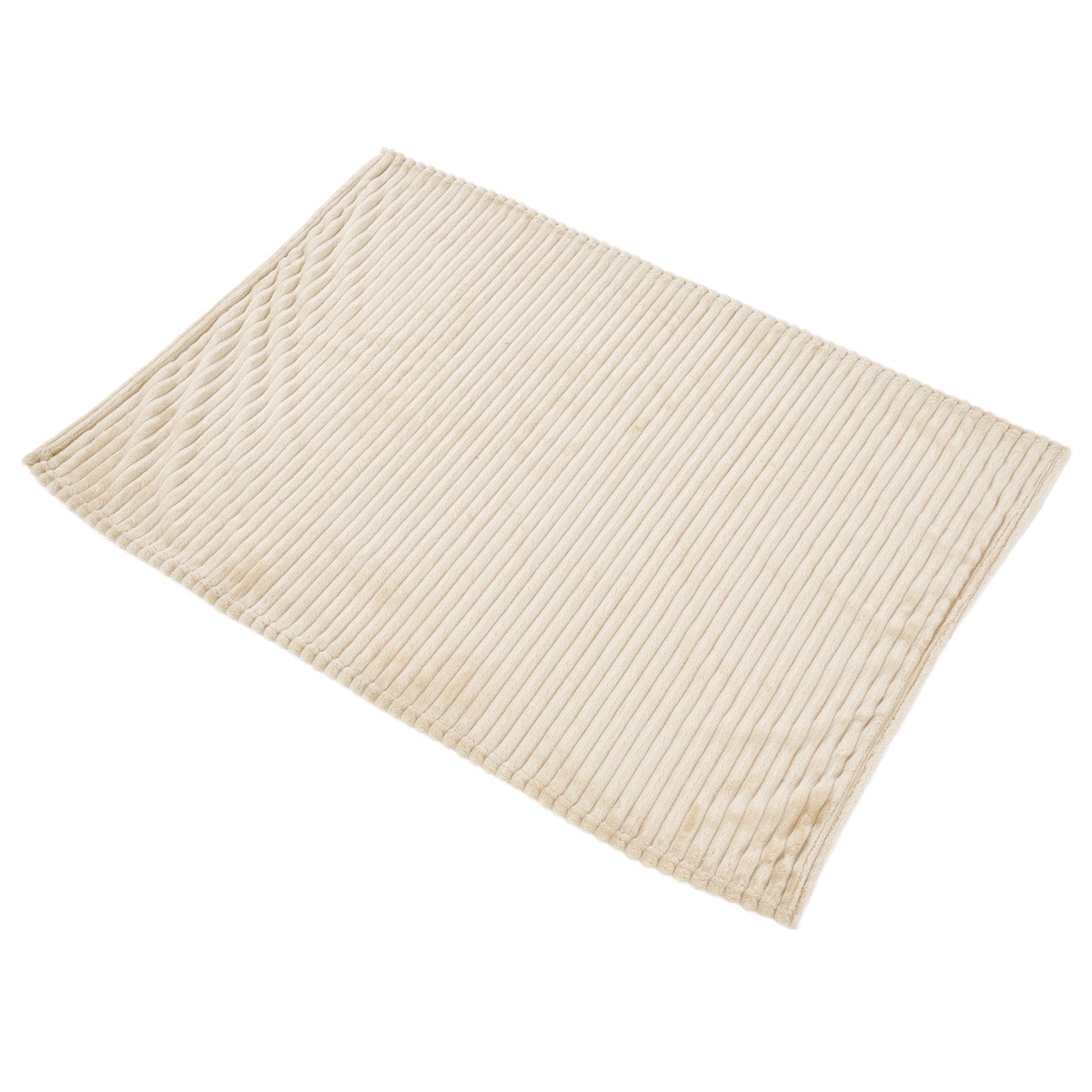 Flannel Throw Blanket Plush Fluffy Light Breathable Fine Workmanship Stylish Simple Soft BlanketBeige โ image 4