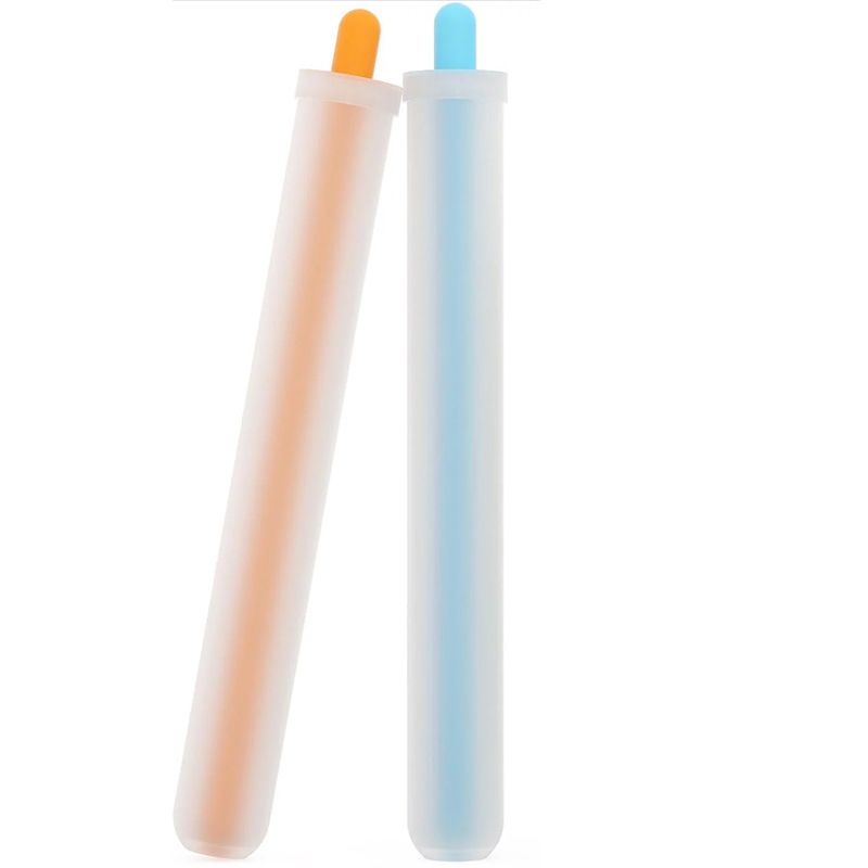 2 Pcs Reusable Ice Straw Molds for Drinks, DIY Drinking Straw Mold Water Bottle Ice Straw Stick BPA Free Silicone Ice Cubes