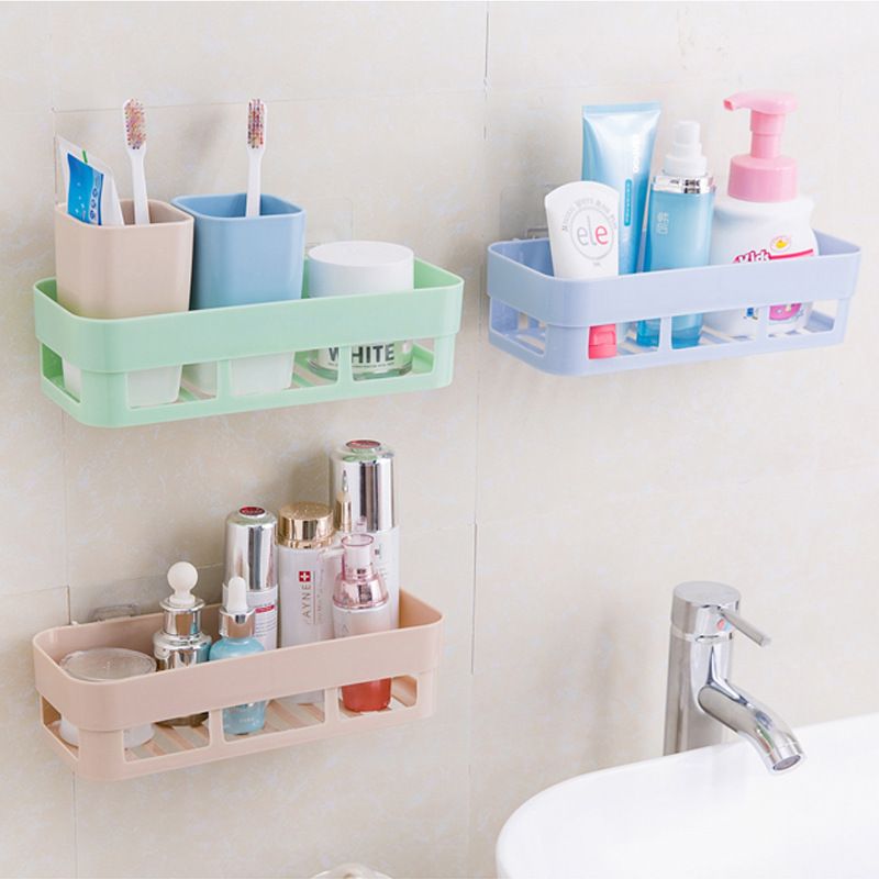 Shelf Bathroom Adhesive Storage Rack Kitchen Home Decoration Corner Shower Shelf Rack Storage Rack Accessories 3 Colors （3pcs）