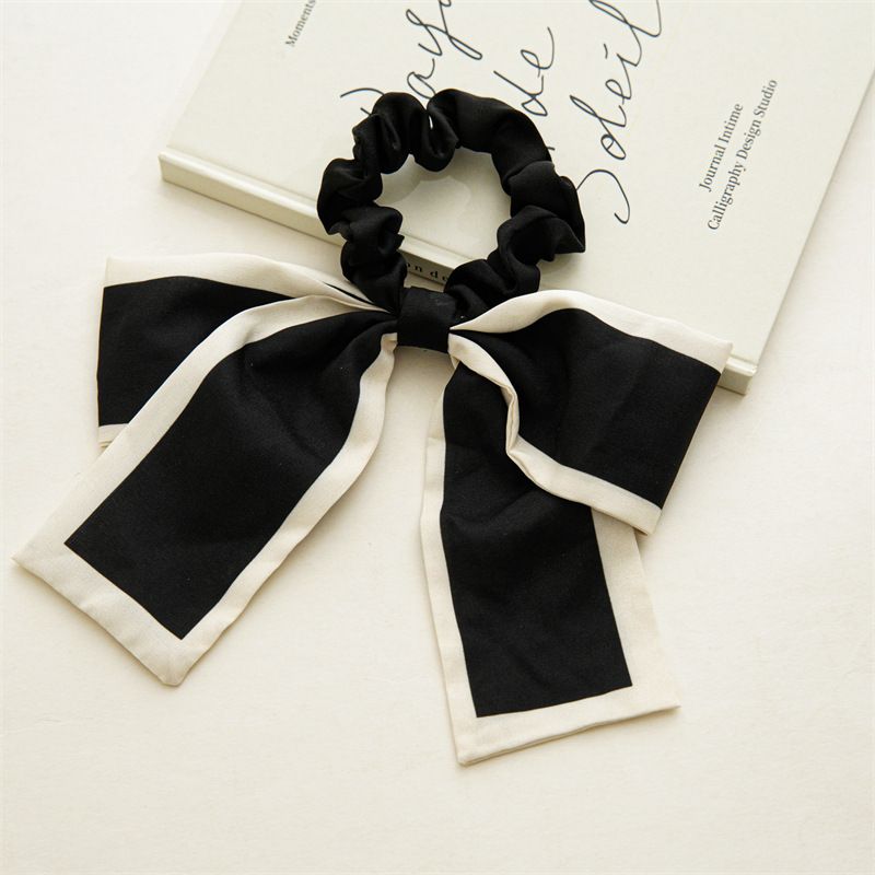 2PCS Hair Scarf Scruncheis for Women Knotted Bow Hair Ties Elastic Bands Satin Hair Ribbon Scrunchy Ponytail Holder — image 4