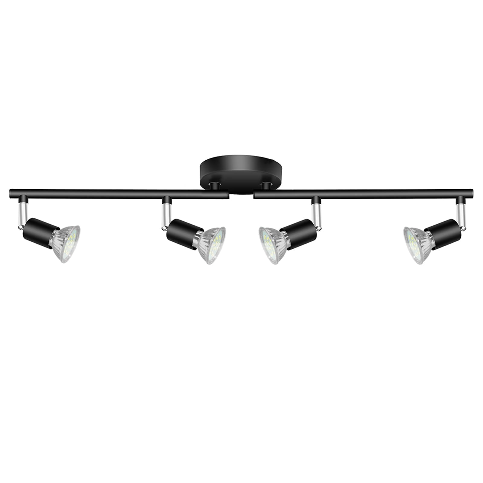 Kitchen Lights, Ceiling Lighting Kits, Swivelling Ceiling Spotlight for Bedroom, Kitchen and Living Room(GU10 LED Bulbs not Included) (4 Way Black)