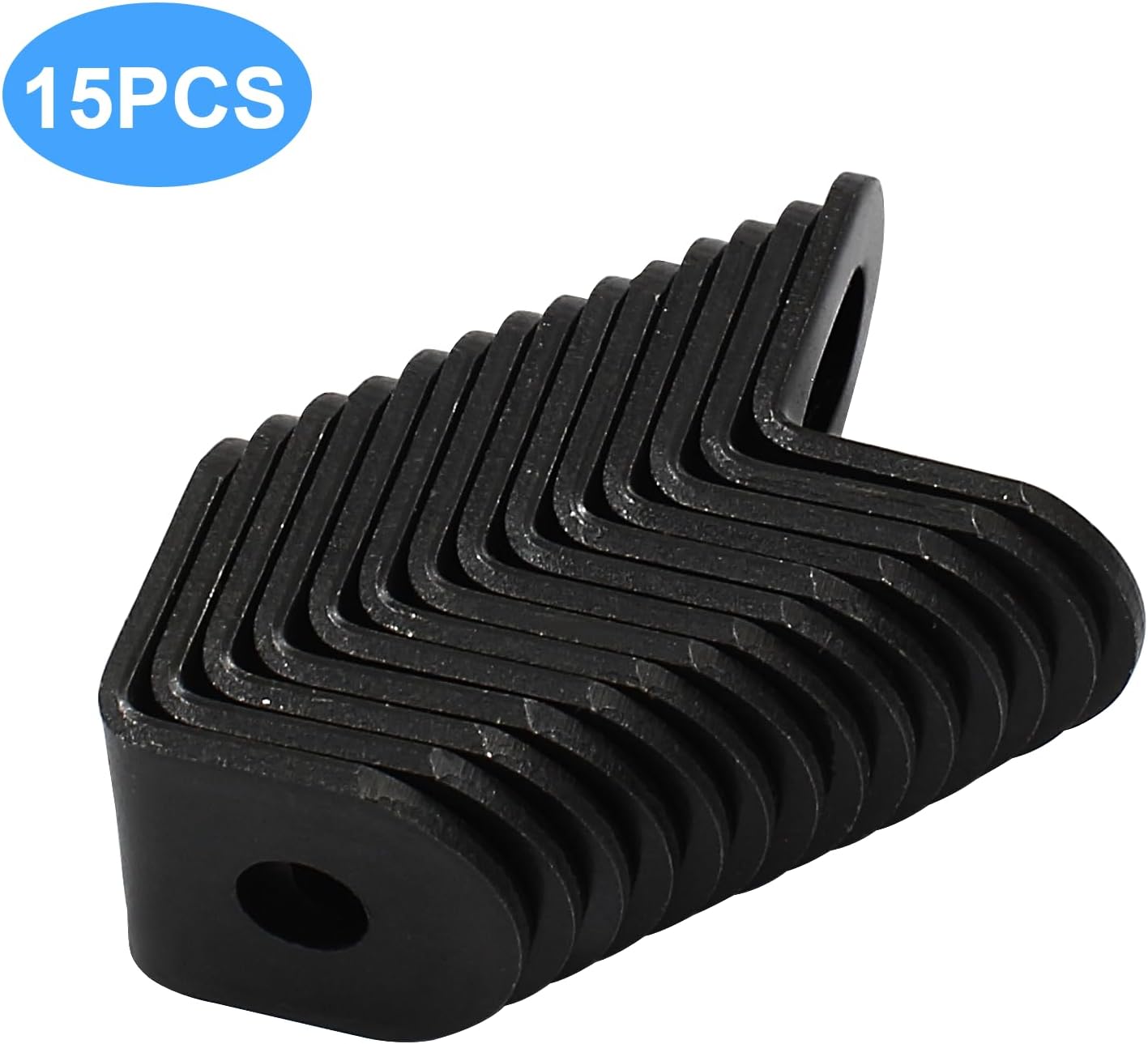 Biaungdo 15 Pcs 18x18x21mm/0.7"x0.7"x0.83" Adjustable Right Angle Brackets L-Shape Corner Brace Support Black — image 4