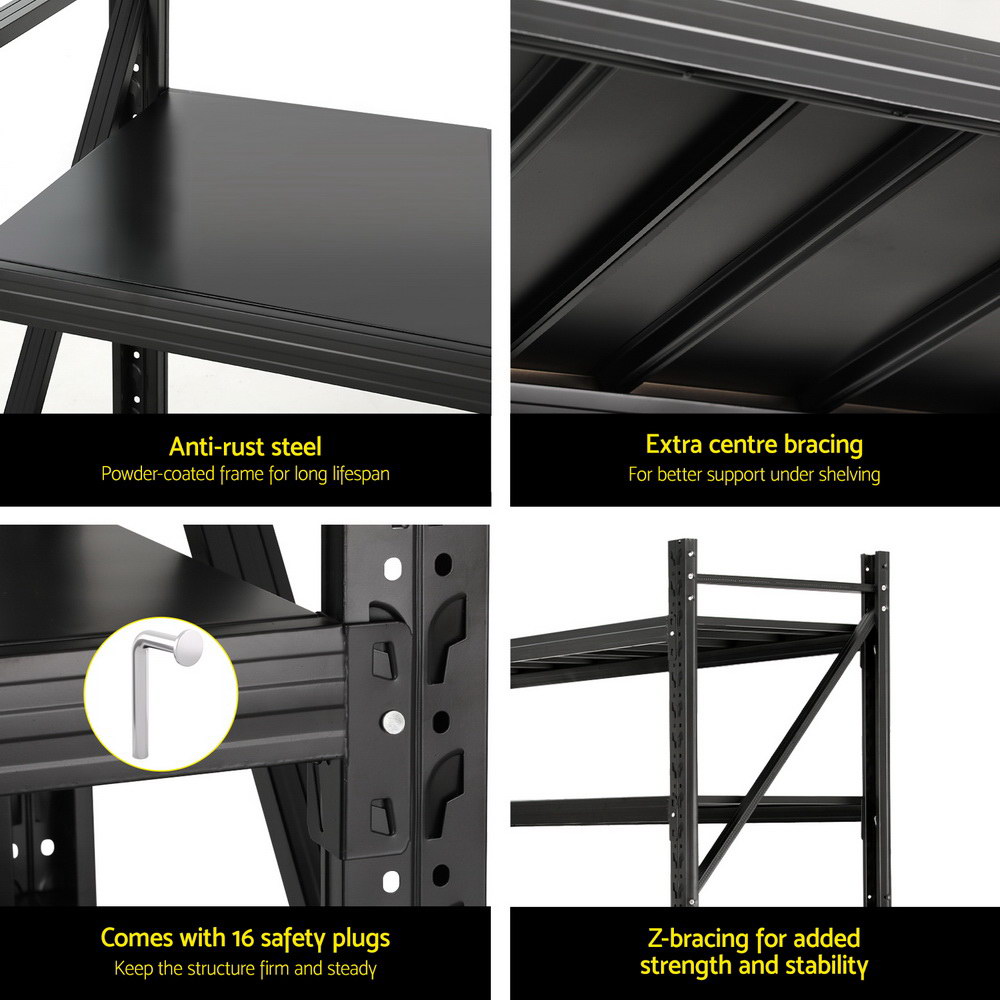 Giantz 4Mx2M Garage Shelving Warehouse Rack Black — image 6