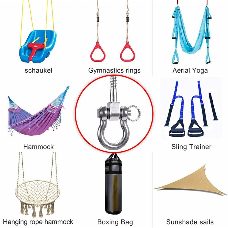 2 pcs 304 Stainless Steel Ceiling Hook, Suspension Trainer Hanging Kit For Hanging Chair, Hanging Lamp, Hammock — image 3