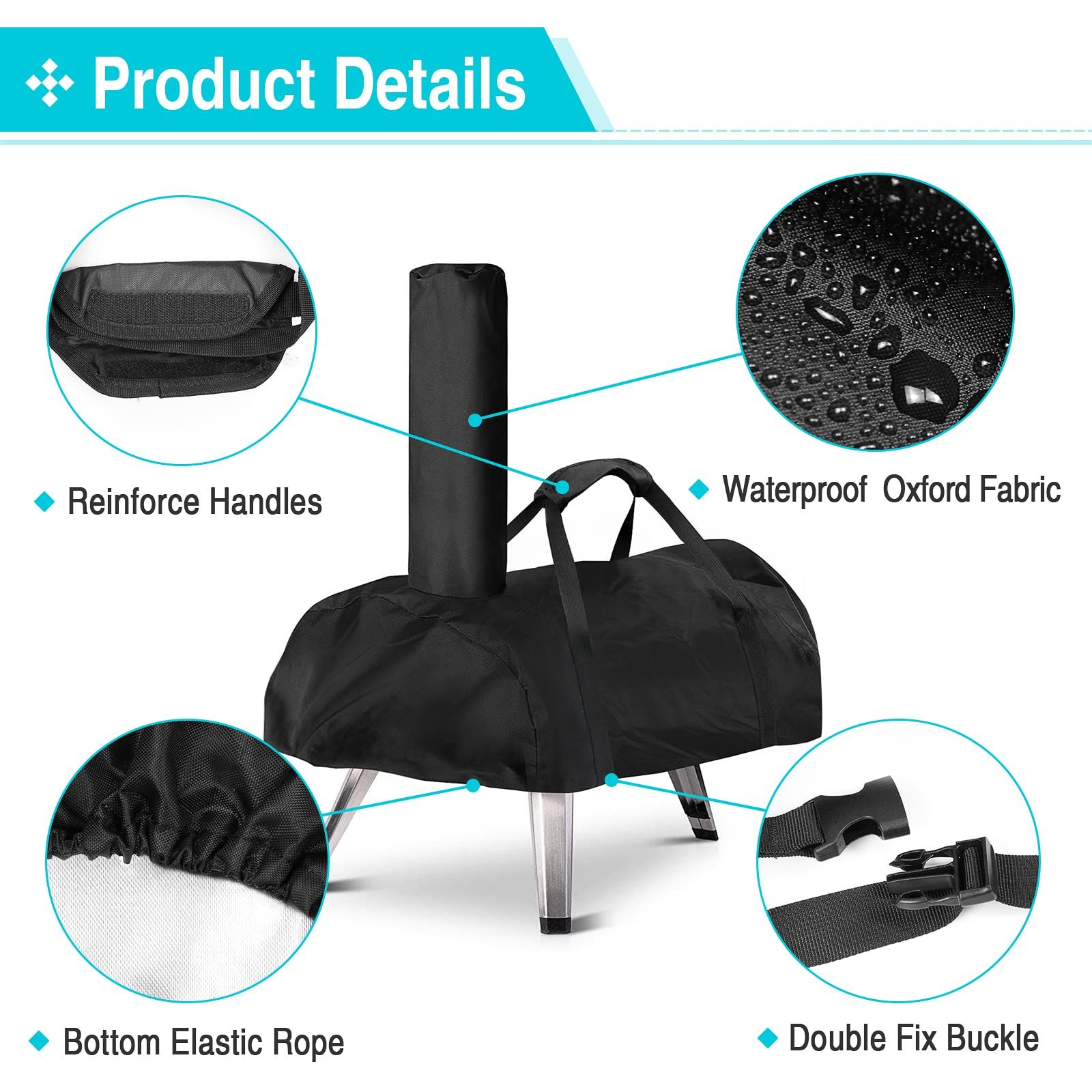 Pizza Oven Cover for Big Horn, Waterproof Pizza Oven Accessories Carry Cover for Outdoor features waterproof, dust proof — image 2