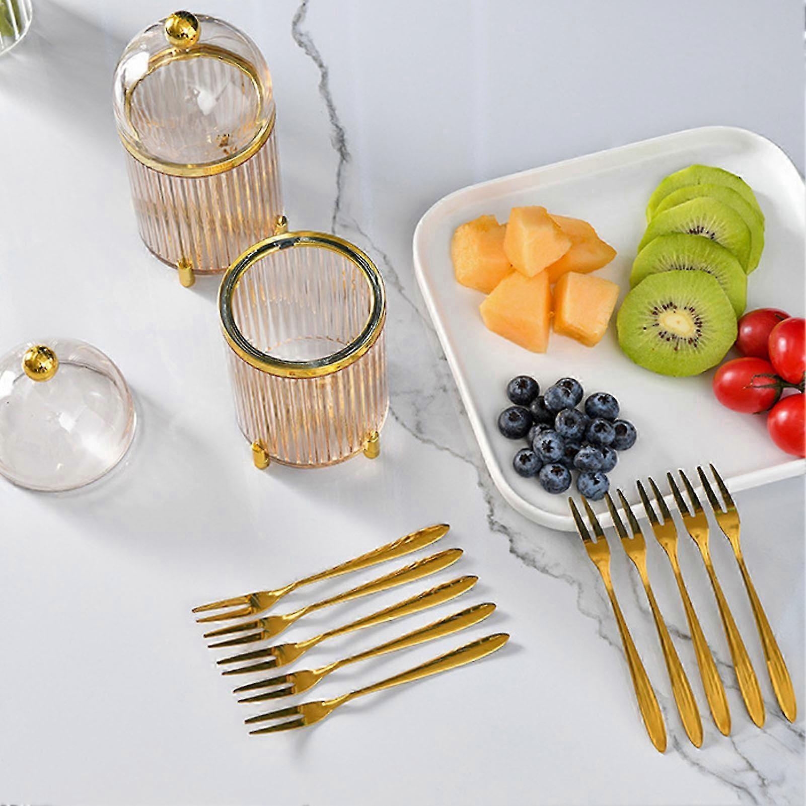 10pcs Stainless Steel Mini Forks Set with Storage Jar for Dessert & Salad โ image 4