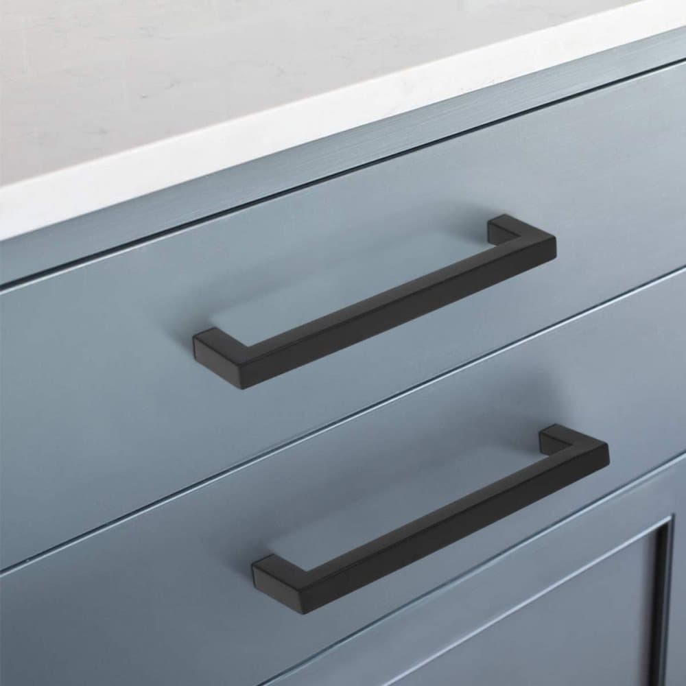 12 pcs Black Stainless Steel Cabinet Handles, 128/192 mm, Compatible with Furniture — image 4