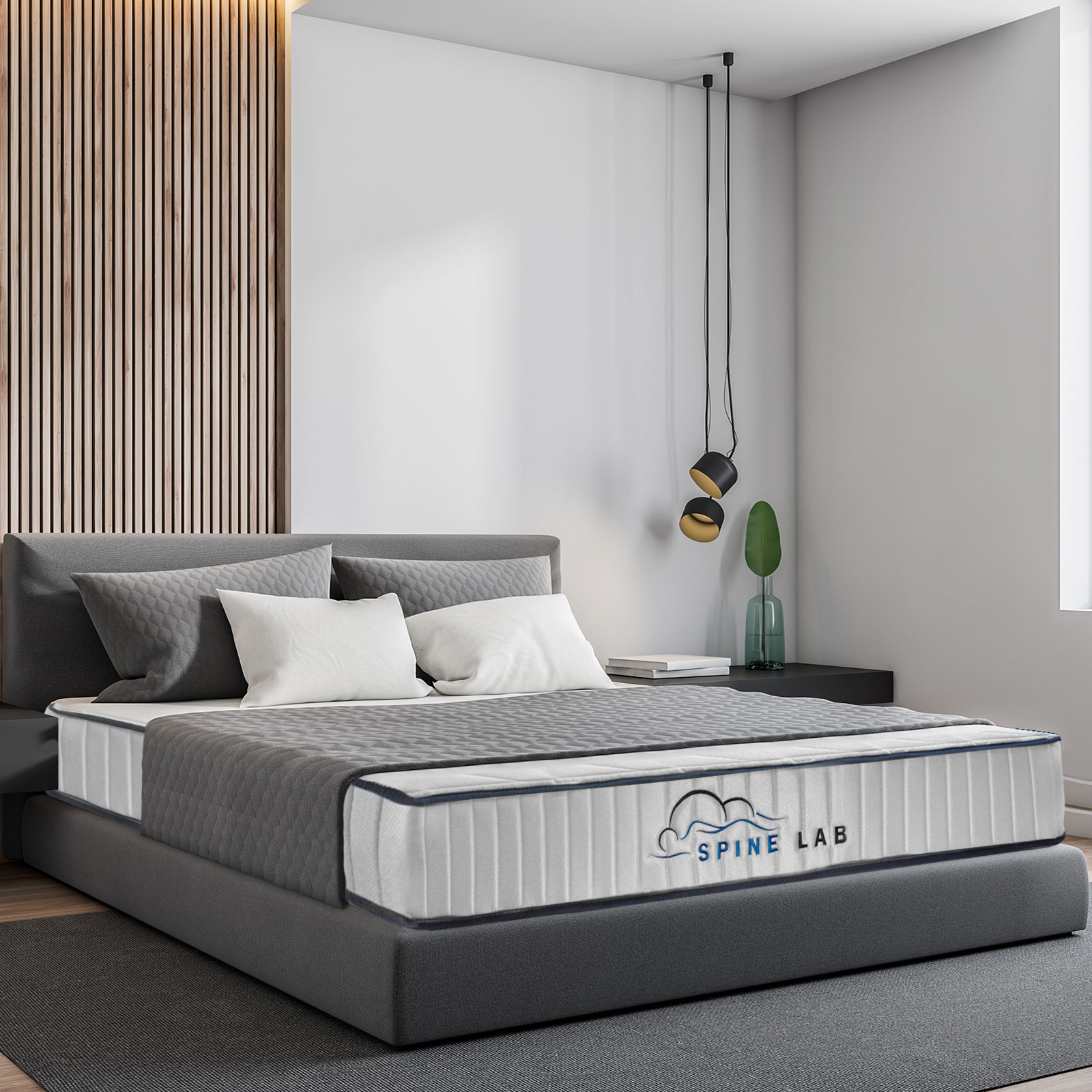 Spine-Lab Mattress 5 Zone 21cm Medium Firm Foam Bonnell Spring - Double - White โ image 3