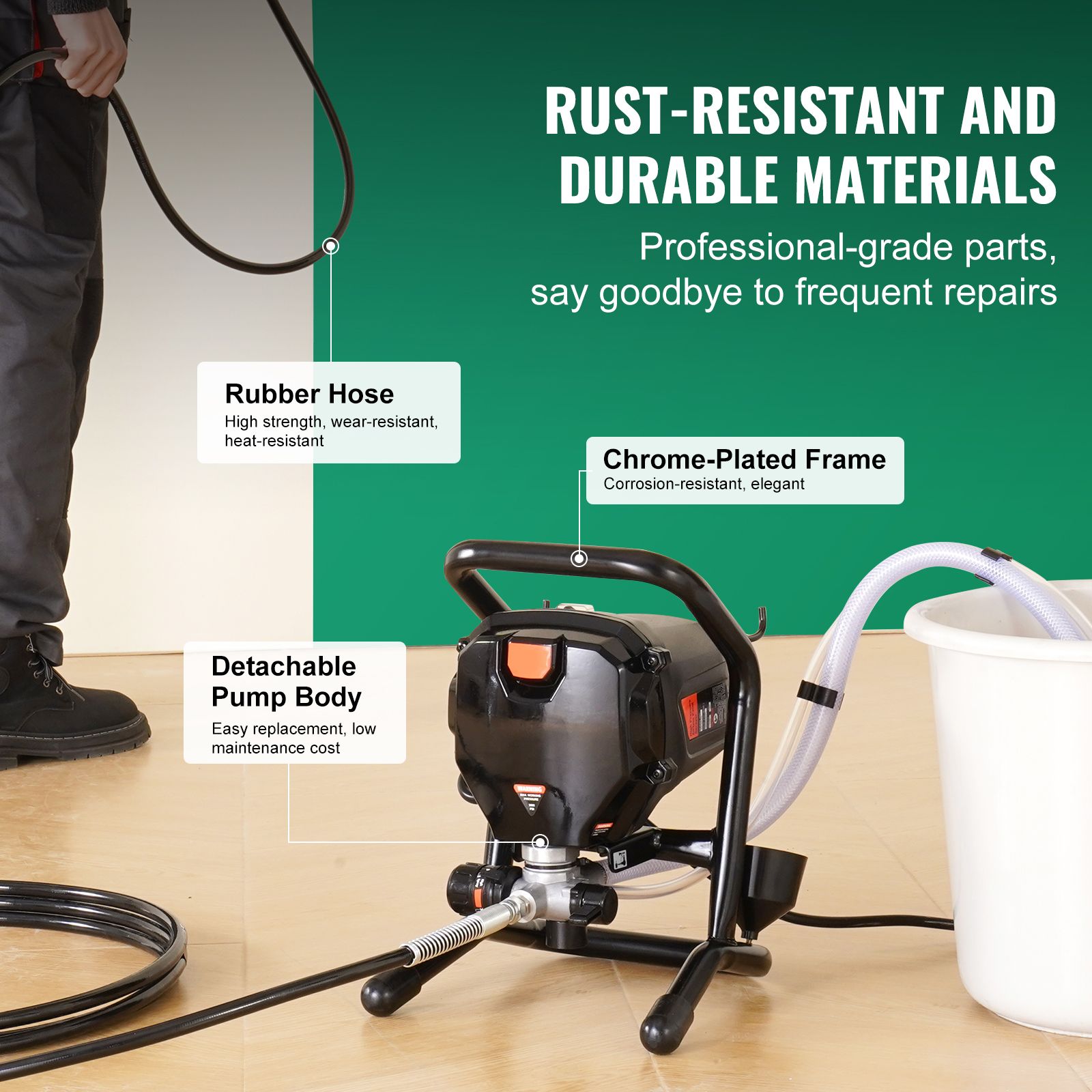 Stand Airless Paint Sprayer, 750W 3000PSI High Efficiency Electric Airless Sprayer, Fine And Even Painting Effect, Handheld Paint Sprayers for Home โ image 5