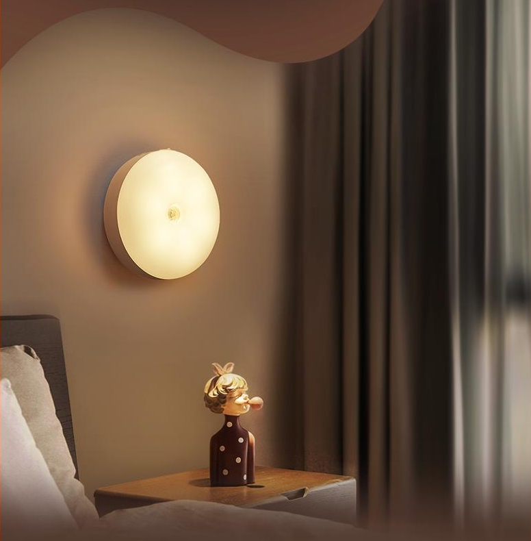 Motion Sensor LED Night Light, 86mm Diameter Smart Induction Lamp with USB Charging & Magnetic Mount, Long-Lasting Battery — image 2
