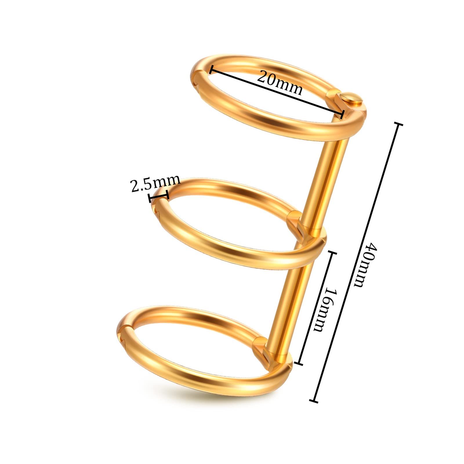 12 pcs 3 Ring Metal Loose Leaf Binders Book Rings with 20 mm Inner Diameter for DIY Travel Diary, Photo Album, Binding Spines — image 2